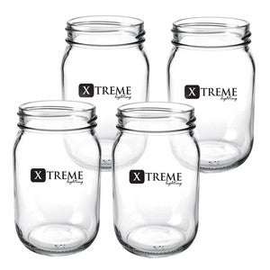 ~Warwick, 16oz clear glass mason jar, set of 4 in a Midnight box