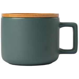 Café Virtuoso - 12 oz. Ceramic Mug with Bamboo Lid - Silkscreen