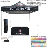 Event Package, 10' Premium sublimated Tent Kit and 6' Sublimated Box Fit Tablecloth (Best Seller)