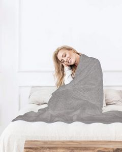 Crochet Knit Blanket, 50x60, with Lasered logo patch, NO SETUP CHARGE