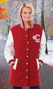 Custom Ladies Melton & Leather Varsity Jacket