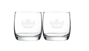 ~Nordic 10oz clear glass DOF S/2 in a Mystique black gift box - Etched