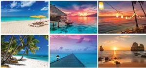 Beaches Full Colour Desk Calendar