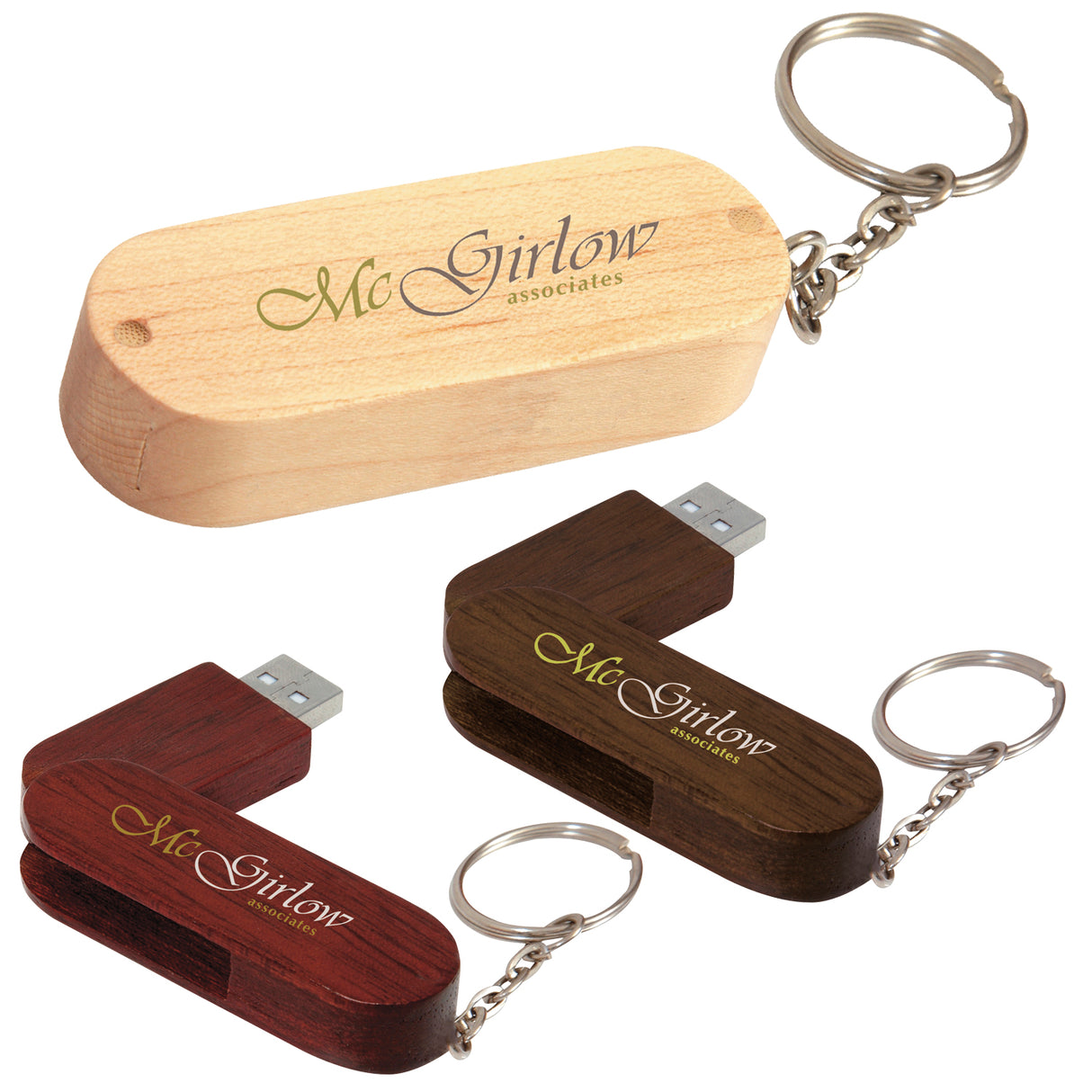 Universal Source® 16 GB Bamboo Bullet Keyring USB 2.0 Flash Drive
