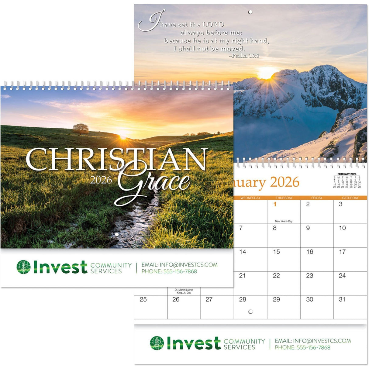 Christian Grace Spiral Wall Calendar