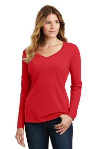 Port & Company® Ladies' Long Sleeve Fan Favorite™ V-Neck Tee