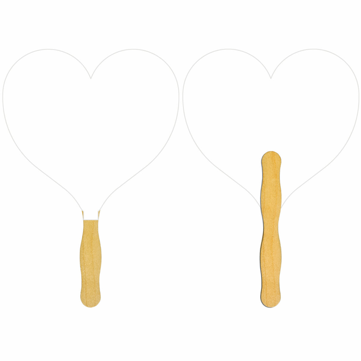 Heart Glued Hand Fan (1 Side/ Four Color Process Imprint)
