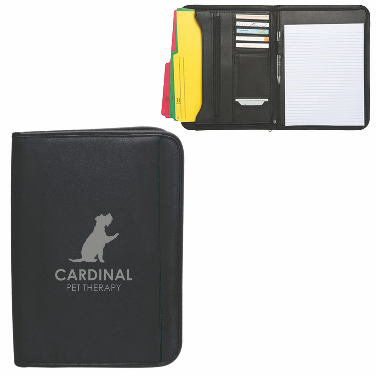 Zippered Notepad Portfolio: Simulated Leather – GiftAFeeling