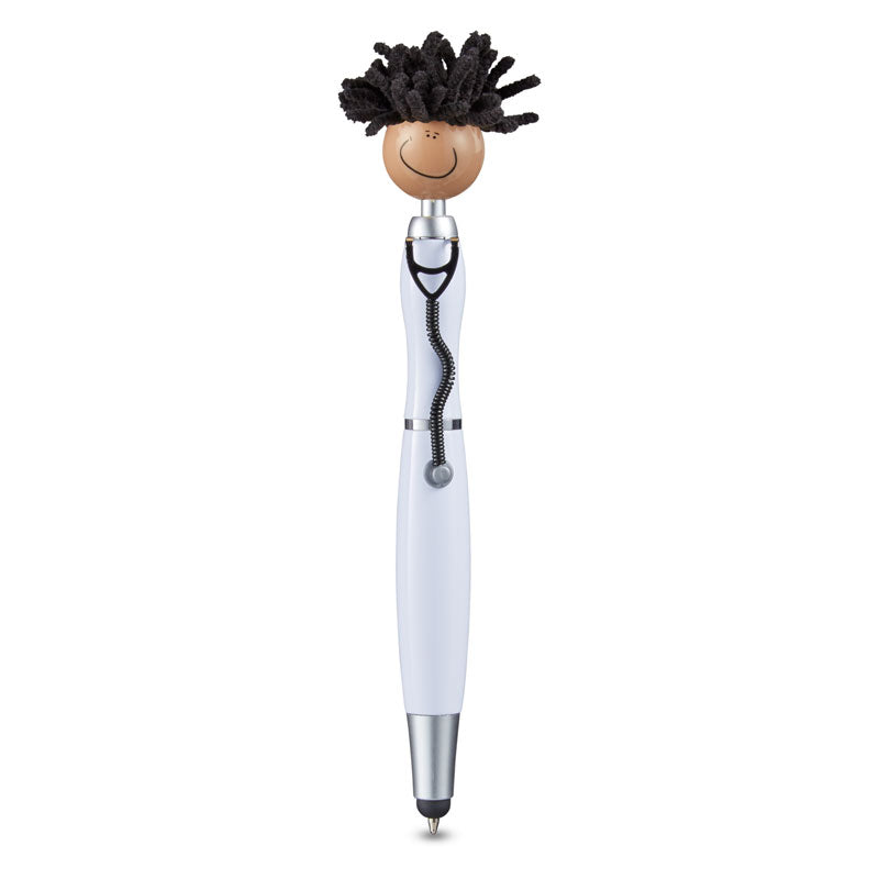 Multicultural MopToppers® Screen Cleaner w/Stethoscope Stylus Pen (Tan Skin)