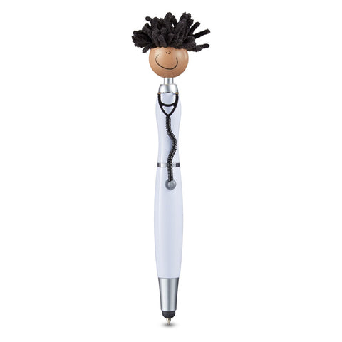 Multicultural MopToppers® Screen Cleaner w/Stethoscope Stylus Pen (Tan Skin)