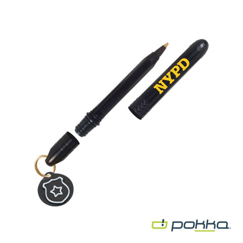 Pokka? Pocket Pen w/Dock & Gold Keyring & Charm in Tin Box