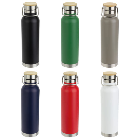 Cusano 22 oz Vacuum Insulated Stainless Steel Bottle with Bamboo Cap