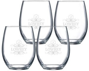 ~Veranda 21oz stemless wine S/4 in Midnight gift box