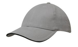 000954 Brushed Heavy Cotton Cap w/Sandwich Trim