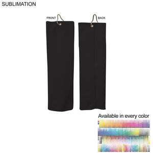 Colored Microfiber Dri-Lite Terry Golf Towel, Finished size 5x18, Trifold Grommet & Hook