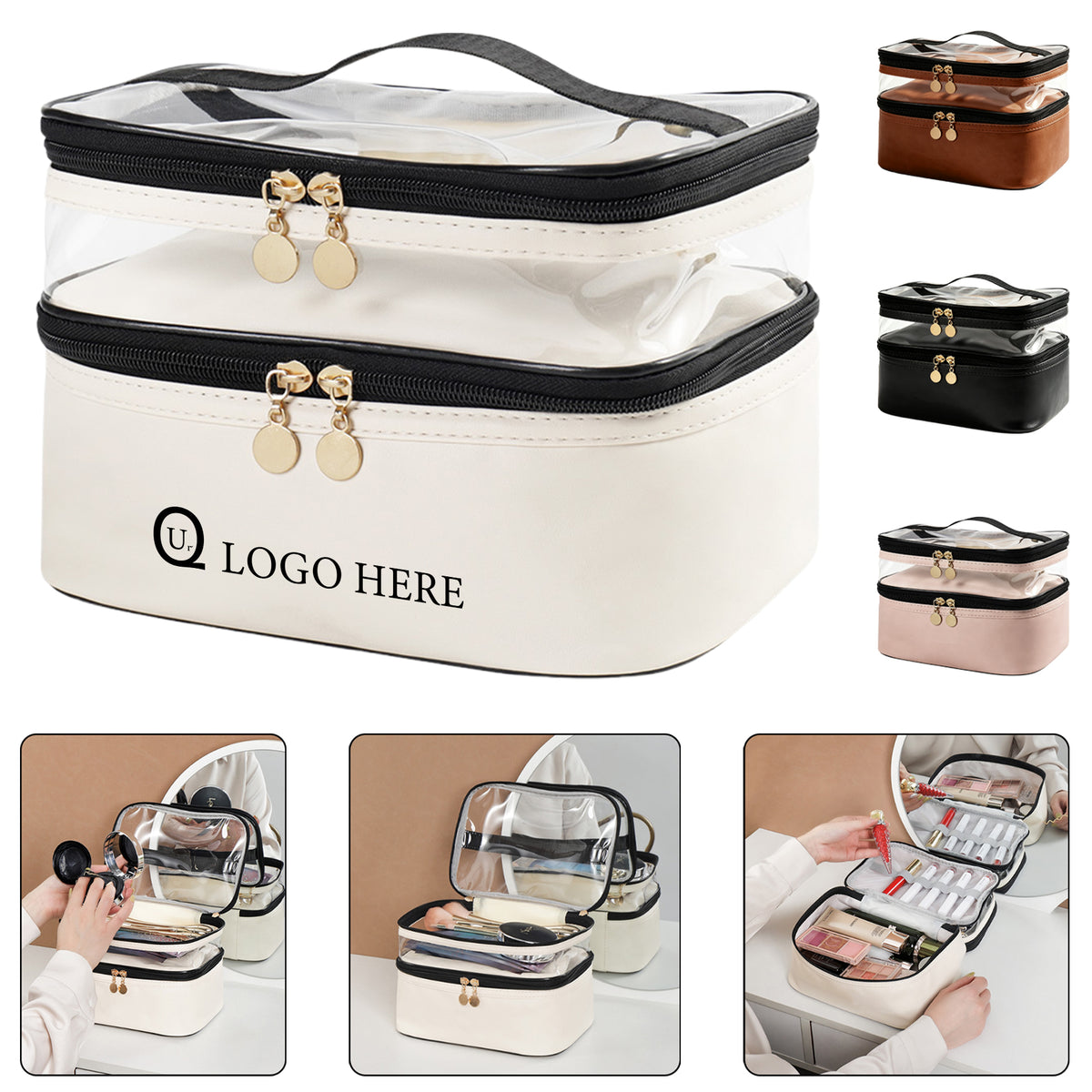 Double-Layer Makeup Bag - Organize In Style