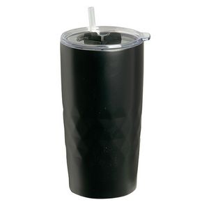 Montego 600 Ml. (20 Fl. Oz.) Double Walled Travel Tumbler With Straw
