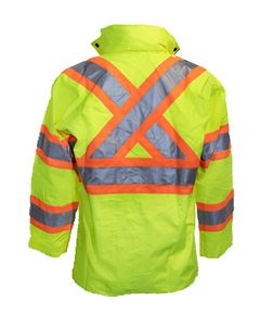 300 Denier Polyester Lime Green Rain Jacket w/Quilted Lining