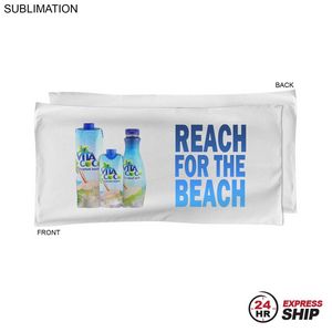24 Hr Express Ship - Absorbent Microfiber Dri-Lite Terry White Pool Towel 20x40, Sublimated