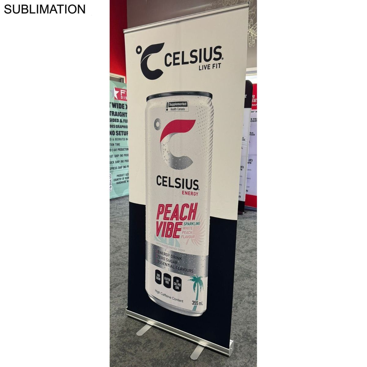 24Hr Express Ship-Sublimated Heavy Fabric Premium Retractable Pull Up Banner, Stand & Bag, (33.5"x79