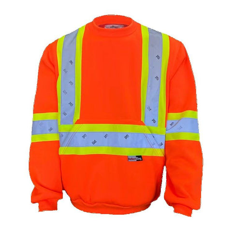 11 Oz. Orange Polyester Microfleece Crewneck Sweatshirt