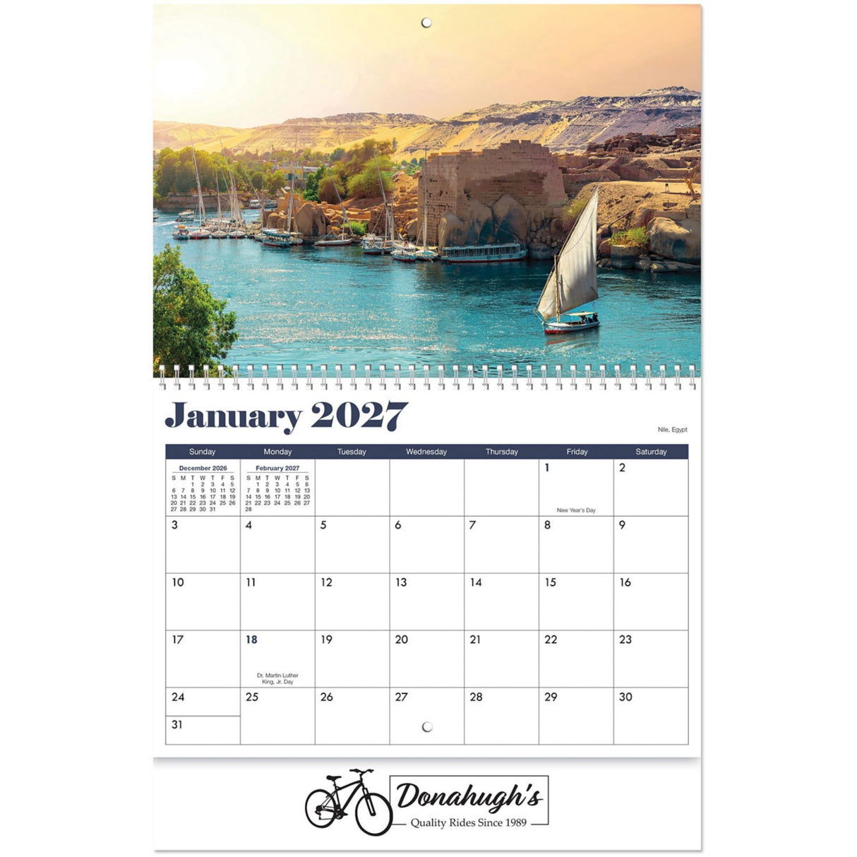 Lets Travel Spiral Wall Calendar