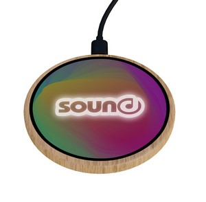 SCX Innovative Design™ Full-Color Bamboo 15W Wireless Charger