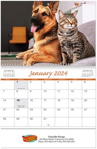 Full Colour Furry Friends Spiral Wall Calendar