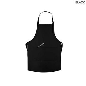 Domestic made Twill Bib Apron, 25x28, 2 Pockets, Adjust Neck, Heat Transfer Logo