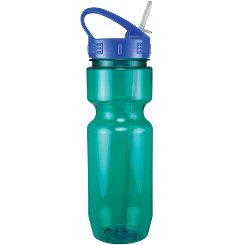 22 Oz. Translucent Bike Bottle w/ Sport Sip Lid and Straw