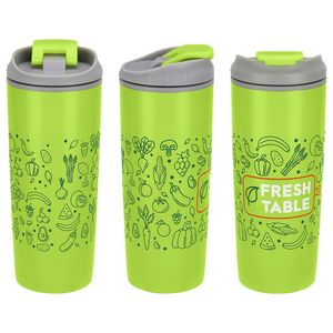 Olympia 17 oz Stainless Steel/Polypropylene Tumbler with Flip Top Lid