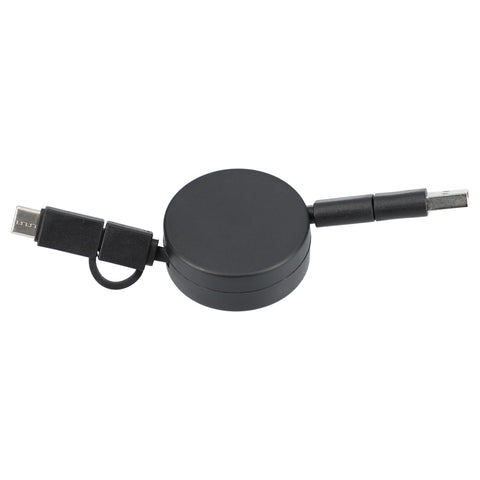 FSC® 100% Bamboo Retractable 5-in-1 Charging Cable