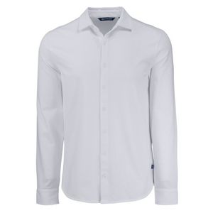 Cutter & Buck Advantage Tri-Blend Eco Soft Pique Long Sleeve Knitted Mens Button Up
