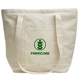 12 oz. Two-Tone Zippered Cotton Tote Bag