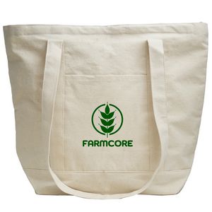 12 oz. Two-Tone Zippered Cotton Tote Bag