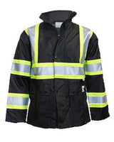 300 Denier Polyester Black Rain Jacket w/Quilted Lining