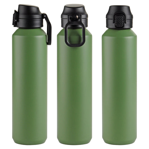 Nexus 27 oz Recycled Aluminum Bottle with Flip-Top Lid and Carabiner
