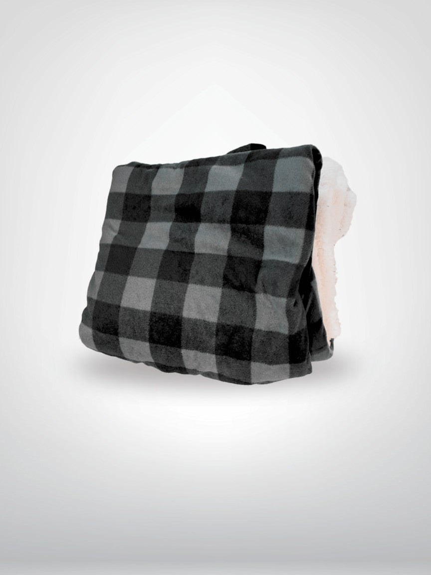 Deluxe Sherpa Throw Blanket- Buffalo Check