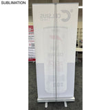 24Hr Express Ship-Sublimated Heavy Fabric Premium Retractable Pull Up Banner, Stand & Bag, (33.5"x79