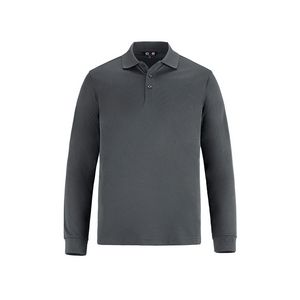 Birdie Men's Long Sleeve Pique Mesh Polo Shirt
