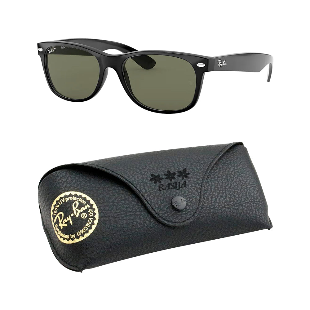 Ray Ban New Wayfarer Classic Non-Polar Sunglasses, Black/Green, Size 55