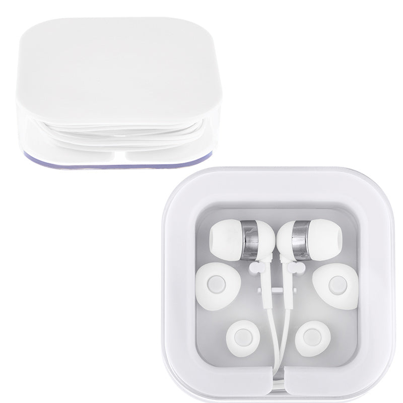 Earbuds in Square Case