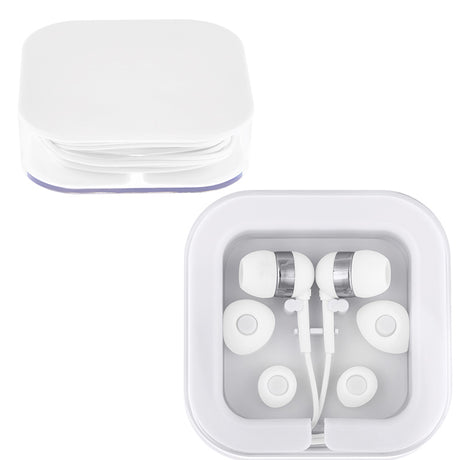 Earbuds in Square Case