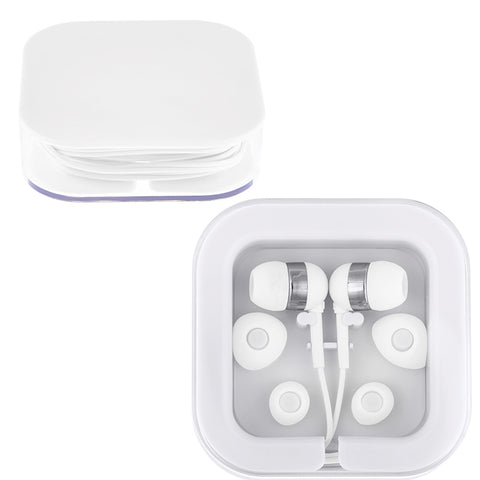 Earbuds in Square Case