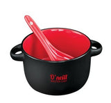 ~ Hilo 12.5oz 2tone black/red bowl with spoon in Black Leaf gift box