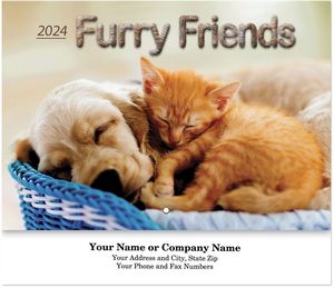 Furry Friends Stapled Wall Calendar