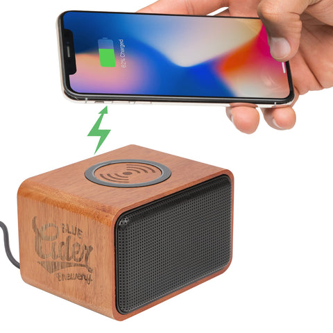 Wood Bluetooth Speaker with Wireless Charging Pad