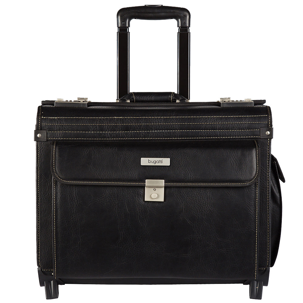 Bugatti Warren Business Case on Wheels w/Textured Vegan Leather