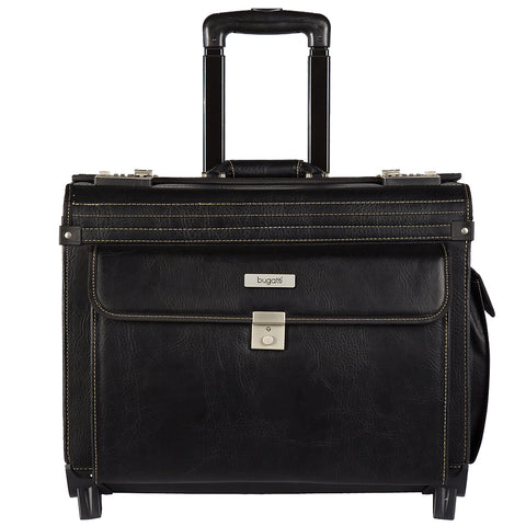 Bugatti Warren Business Case on Wheels w/Textured Vegan Leather