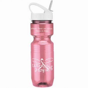 26 Oz. Translucent Jogger Bottle w/ Sport Sip Lid and Straw